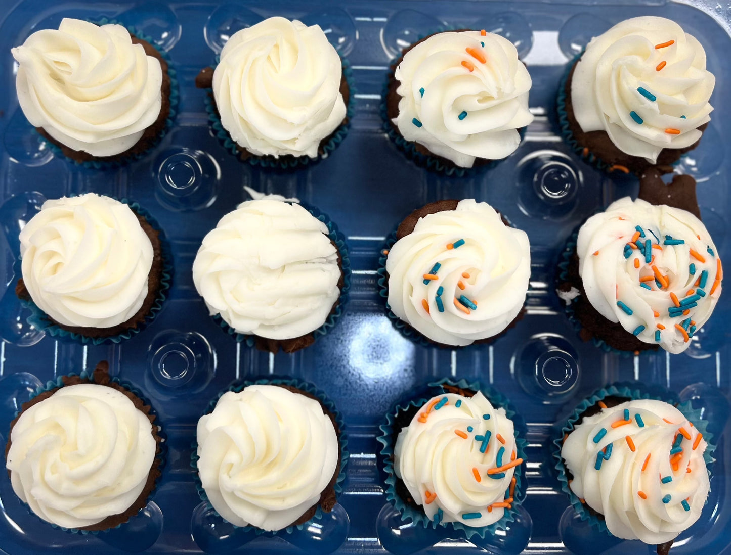 Chocolate Cupcakes with White Icing (2 Dozen)