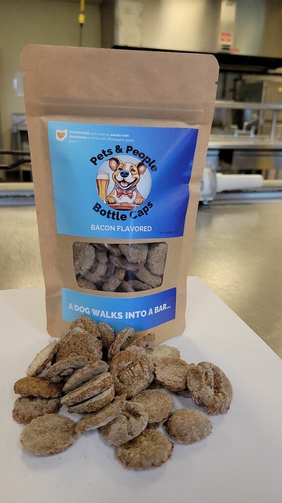 Pets & People Bacon-Flavored 'Bottle Caps' for Dogs (Made in Partnership w/ Rhinegeist Brewery) (16 bag increments)